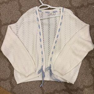 White and Blue Hollister Cardigan